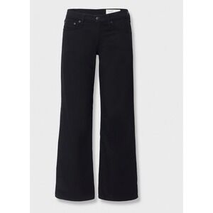 Rag & Bone Wide Leg Jeans Aged Black W1589K510AGB Womens Size 25 EUC